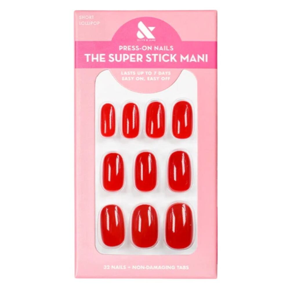 Olive and June Press-on Nails-Lollipop-Round-Short-No Glue Needed-New!‎